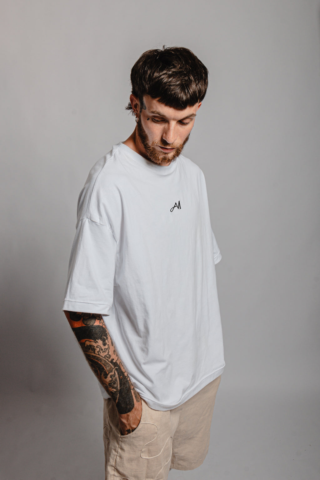T-SHIRT BLANC LOGO NOIR