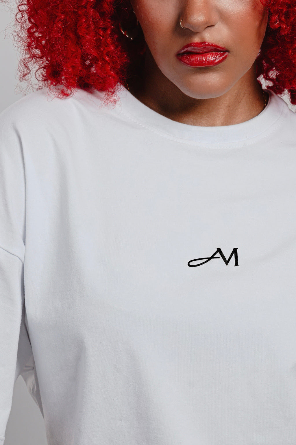 T-SHIRT COURT BLANC LOGO NOIR