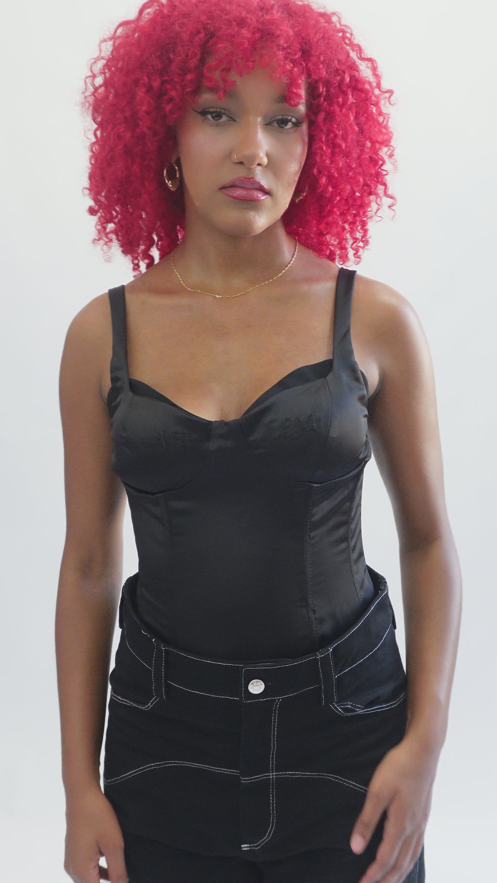 CORSET SATINE NOIR